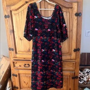 Rachel Comey Black Dress with Red Floral Print